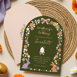 Floral Easter Bunny Somebunny is jarig Kaart