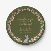 Floral Easter Bunny Somebunny is jarig Papieren Bordje (Voorkant)