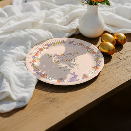 Floral Easter Bunny Somebunny is jarig Papieren Bordje