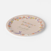 Floral Easter Bunny Somebunny is jarig Papieren Bordje (Gekanteld)