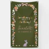 Floral Easter Bunny Somebunny is jarig Spandoek (Verticaal)