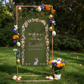 Floral Easter Bunny Somebunny is jarig Spandoek