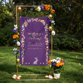 Floral Easter Bunny Somebunny is jarig Spandoek