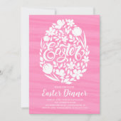 Floral Easter Dinner Party Invitation Kaart (Voorkant)
