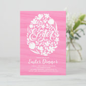 Floral Easter Dinner Party Invitation Kaart (Staand voorkant)