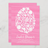 Floral Easter Dinner Party Invitation Kaart (Voorkant / Achterkant)