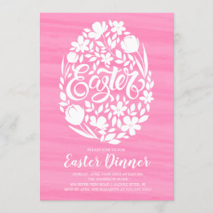 Floral Easter Dinner Party Invitation Kaart