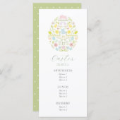 Floral Easter Egg Bunny Menu (Voorkant / Achterkant)