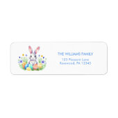 Floral Easter Egg Bunny Retouradres Etiket (Voorkant)