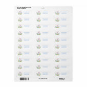 Floral Easter Egg Bunny Retouradres Etiket (Full Sheet)