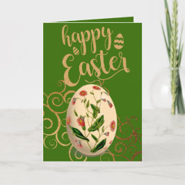 Floral Easter Egg Holiday Kaart