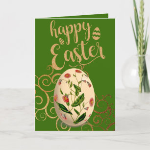Floral Easter Egg Holiday Kaart