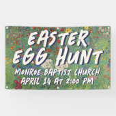 Floral Easter Egg Hunt Banner with Painted Flowers (Horizontaal)