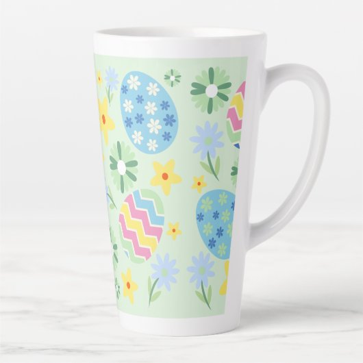 Floral Easter Egg Latte Mok (Rechts)