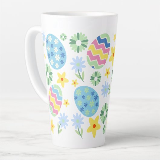 Floral Easter Egg Latte Mok (Linkerhoek)