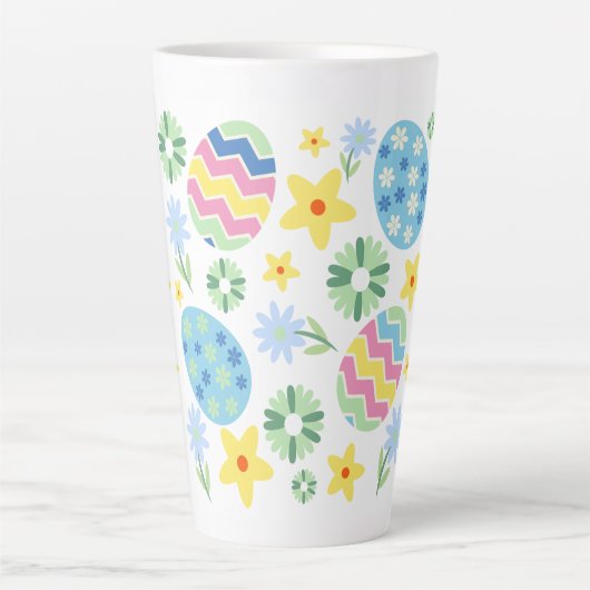 Floral Easter Egg Latte Mok (Voorkant)