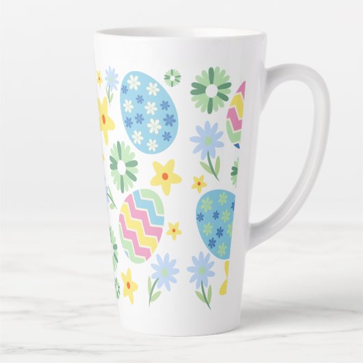 Floral Easter Egg Latte Mok (Rechts)