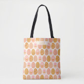 Floral Easter Egg Pattern Boho Pink Personalized Tote Bag (Voorkant)
