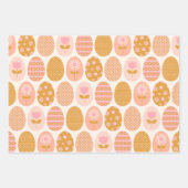 Floral Easter Egg Pattern in Boho Pink Yellow Gold Inpakpapier Vel (Voorkant)