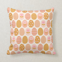 Floral Easter Egg Pattern in Boho Pink Yellow Gold
