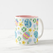 Floral Easter Egg Tweekleurige Koffiemok (Voorkant rechts)