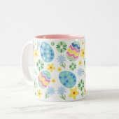 Floral Easter Egg Tweekleurige Koffiemok (Voorkant links)