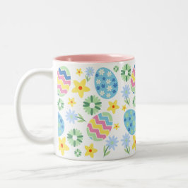 Floral Easter Egg Tweekleurige Koffiemok