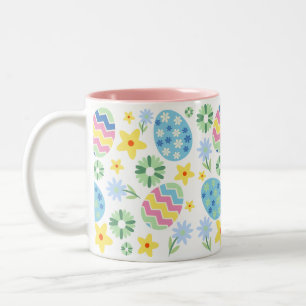 Floral Easter Egg Tweekleurige Koffiemok