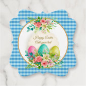 Floral Easter Eggs & Spring Roses Personalized Bedankjes Labels (Voorkant)