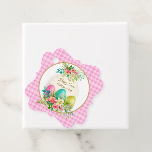 Floral Easter Eggs & Spring Roses Personalized Bedankjes Labels (In situ)