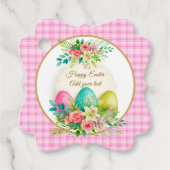 Floral Easter Eggs & Spring Roses Personalized Bedankjes Labels (Voorkant)