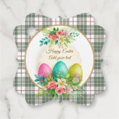 Floral Easter Eggs & Spring Roses Personalized Bedankjes Labels (Voorkant)