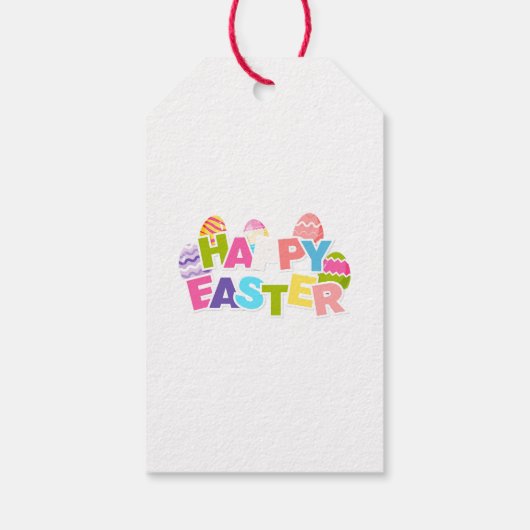 Floral Easter Eggs & Spring Roses Personalized Cadeaulabel (Achterkant)