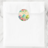 Floral Easter Eggs & Spring Roses Personalized Ronde Sticker (Tas)