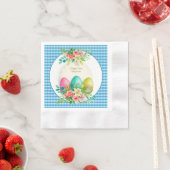 Floral Easter Eggs & Watercolor Pink Roses Servet (Insitu)