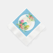 Floral Easter Eggs & Watercolor Pink Roses Servet (Hoek)