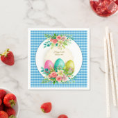 Floral Easter Eggs & Watercolor Pink Roses Servet (Insitu)