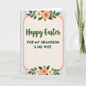 Floral Easter Grandson Card Kaart (Voorkant)