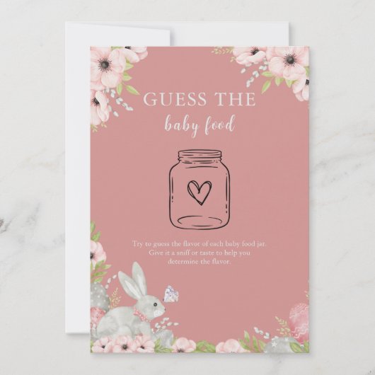 Floral Easter Guess de Baby Food Game Kaart (Voorkant)
