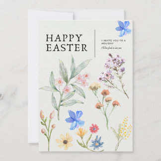 Floral Easter Party Invitation Kaart