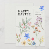 Floral Easter Party Invitation Kaart (Voorkant / Achterkant)