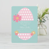 Floral Easter Pattern Egg Dinner Brunch Family Kaart (Staand voorkant)