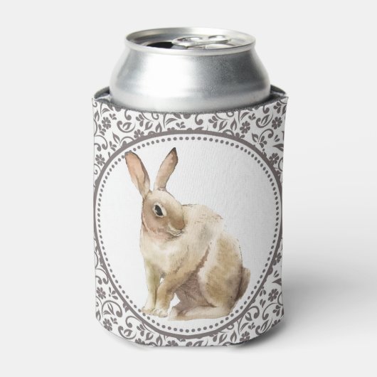 Floral Easter Rabbit Blikjeskoeler (Blikje Voorkant)
