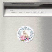 Floral Easter Rabbit Magneet (Insitu (Vaatwasser))