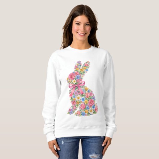 Floral Easter Rabbit  Trui (Voorkant volledig)