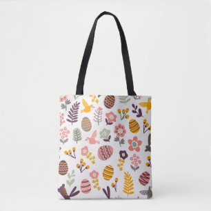 Floral Easter Spring Pattern Canvas tas