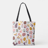 Floral Easter Spring Pattern | Canvas tas (Achterkant)