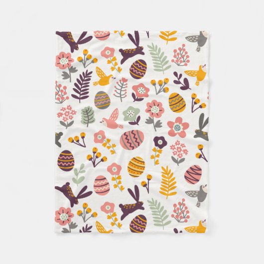 Floral Easter Spring Pattern | Fleece Blanket (Voorkant)