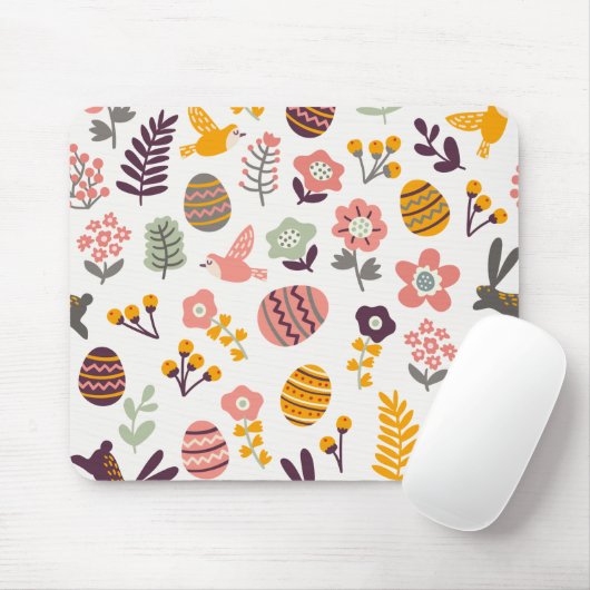 Floral Easter Spring Pattern | Mousepad Muismat (Met muis)