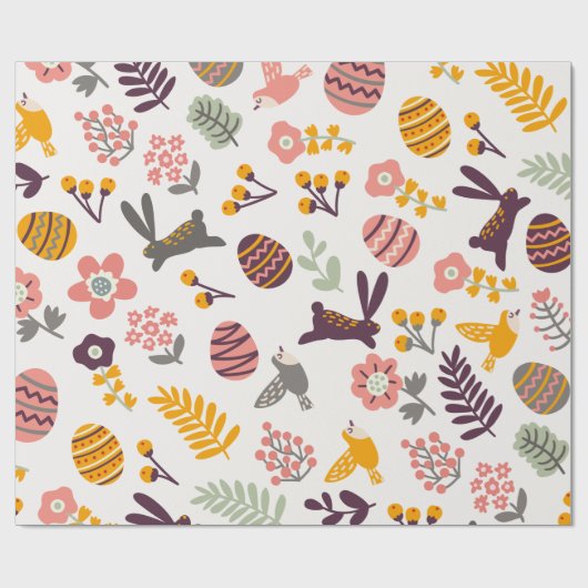 Floral Easter Spring Pattern | Papier voor onmidde (Vlak)
